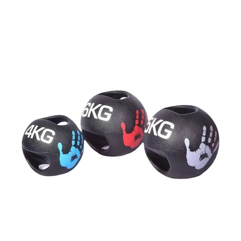 exercise hand power double color  medicine ball with handle (1)
